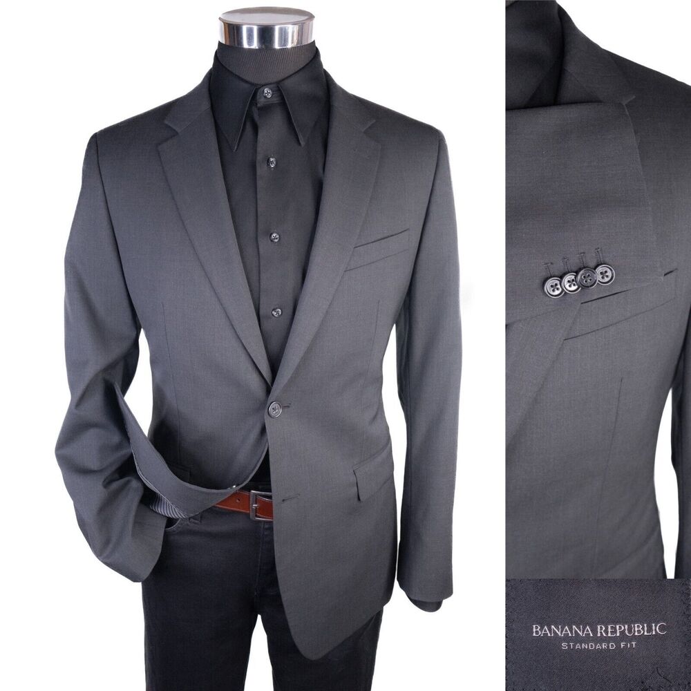 BANANA REPUBLIC Slim Blazer Sport Coat 2 Button Casual Jacket Size 40R WOOL Suit